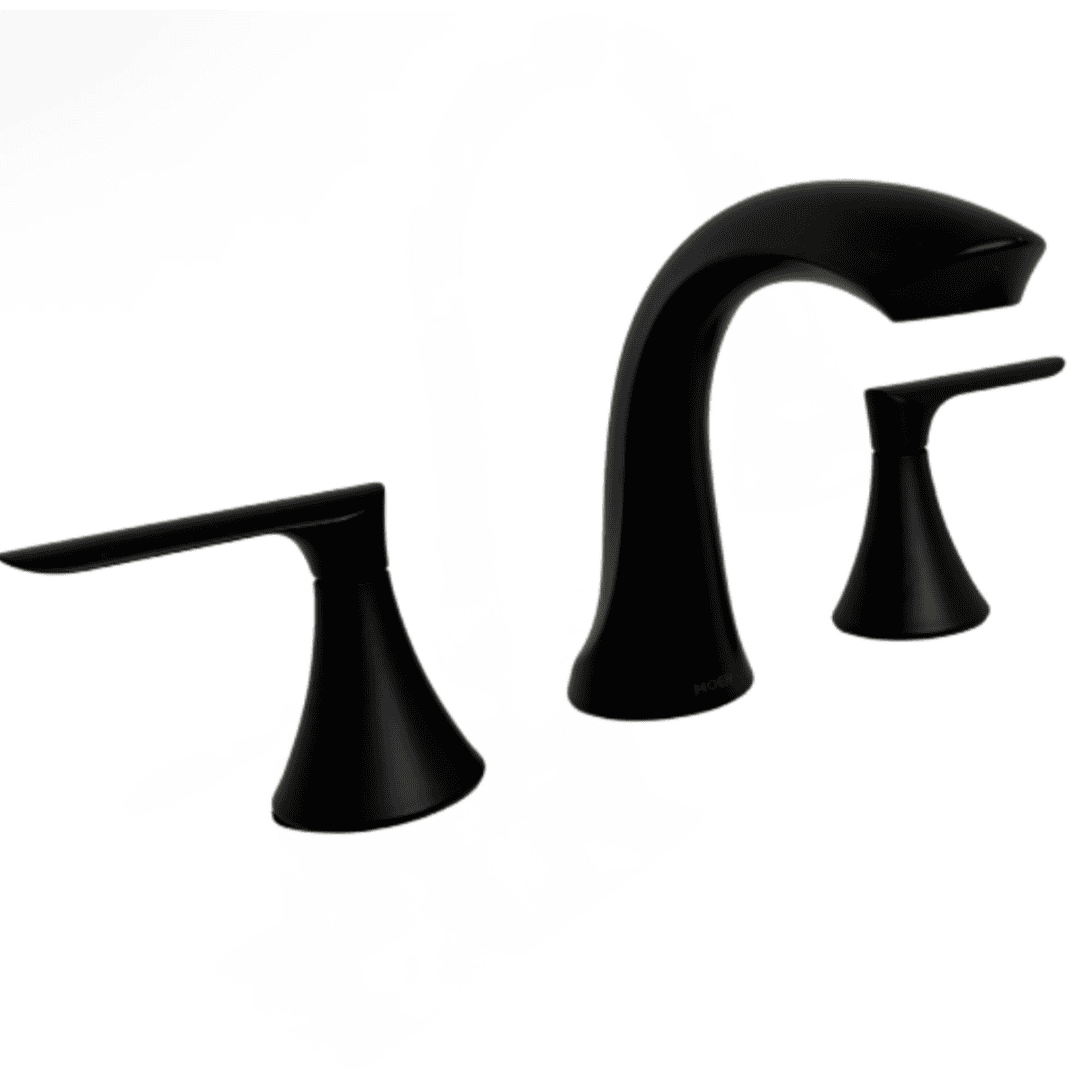 84517BL 8 in. Widespread 2-Handle Bathroom Faucet in Matte Black (Valve Included)