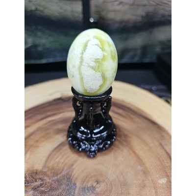 Natural Polished Lantian jade Quartz Crystal Egg Stone Specimen Healing - Stand