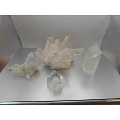 Quartz Crystal Cluster .97lb 4pcs