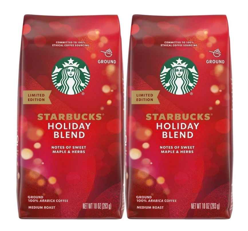 Starbucks Holiday Blend Limited Edition Coffee 10 oz Bags (2-Pack)