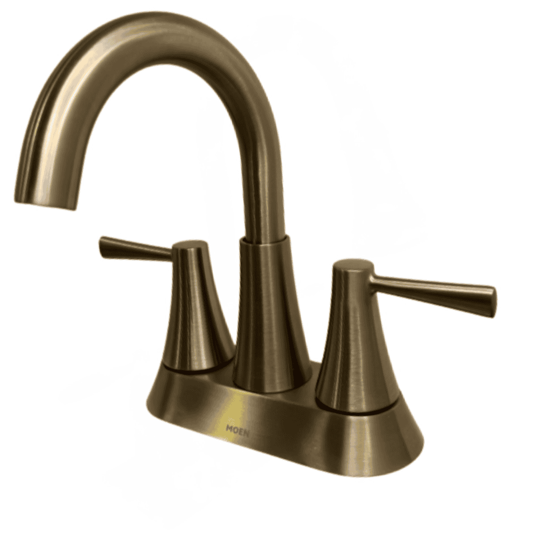 84022BZG 4 in. Centerset Double-Handle Curved Bathroom Faucet in Brushed Gold
