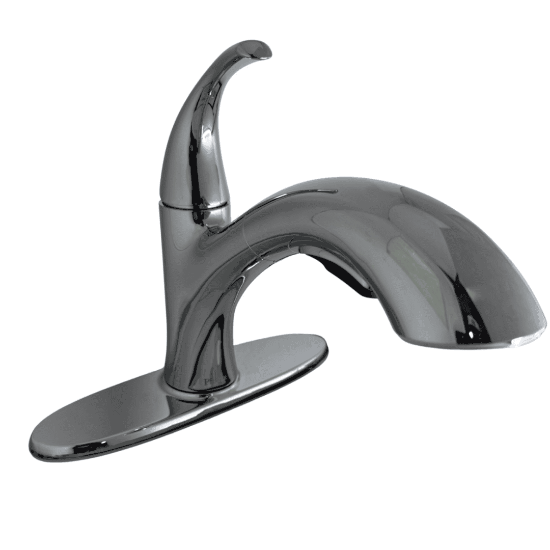 F-534-7WRYC Single-Handle Pull-Out Sprayer Kitchen Faucet with Deckplate Included in Polished Chrome