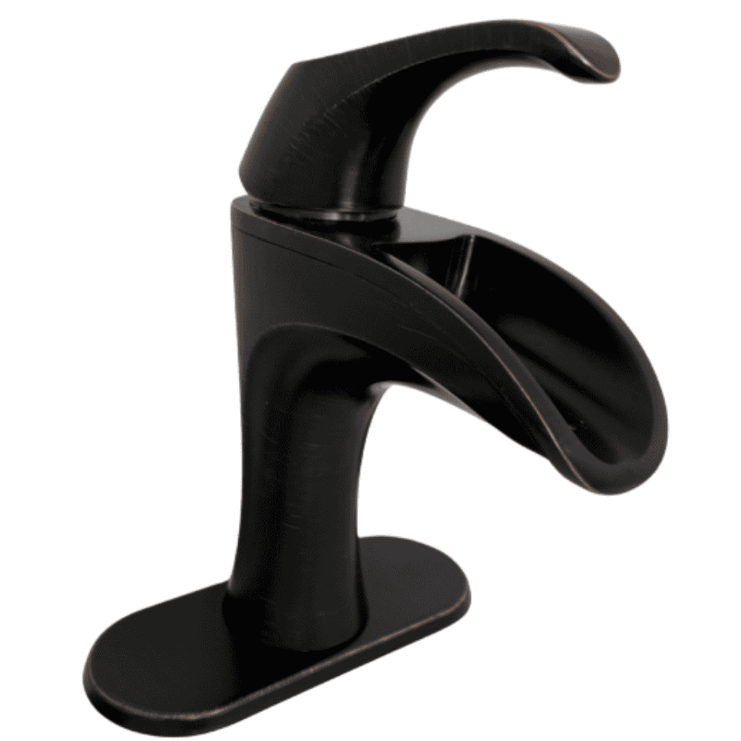 LF-042-BRYY Single-Handle Single-Hole Bathroom Faucet with Deckplate in Bronze