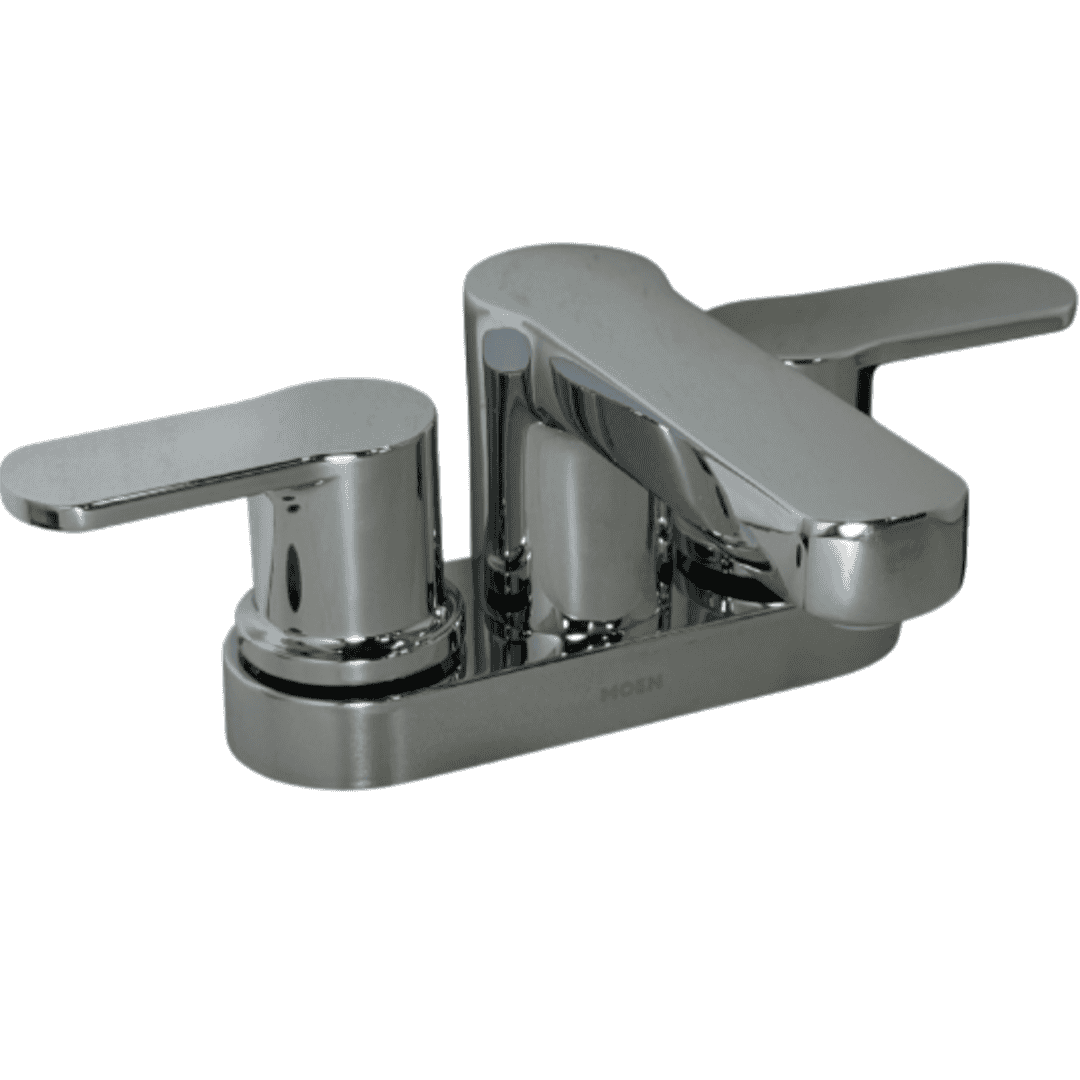84015 4 in. Centerset Double-Handle Low-Arc Bathroom Faucet in Chrome
