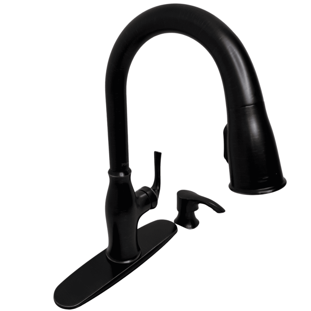 F-529-7RSSRY Single-Handle Pull-Down Sprayer Kitchen Faucet with Deckplate Included in Tuscan Bronze