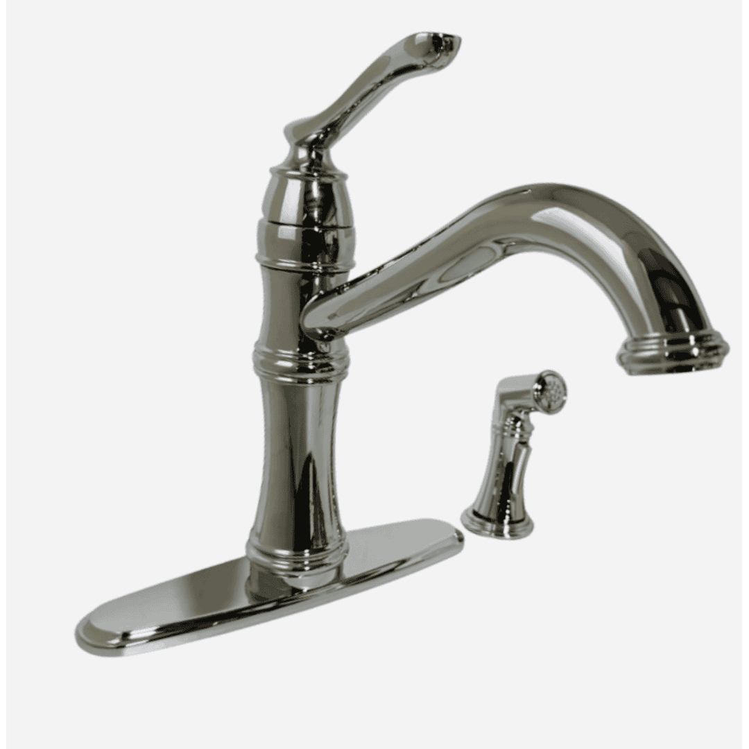 7245C Single-Handle Standard Kitchen Faucet with Side Sprayer in Chrome