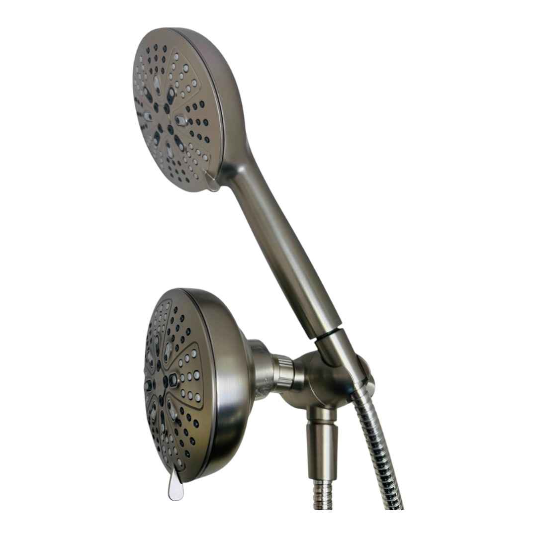 200C0SRN 8-Spray 4.75 in. Dual Tub Wall Mount Fixed and Handheld Shower Head in Brushed Nickel