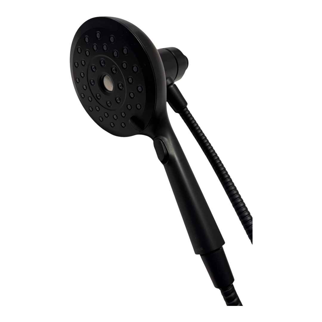 220H2BL Single-Handle 8-Spray Wall Mount Handheld Shower Head 5 in. Matte Black
