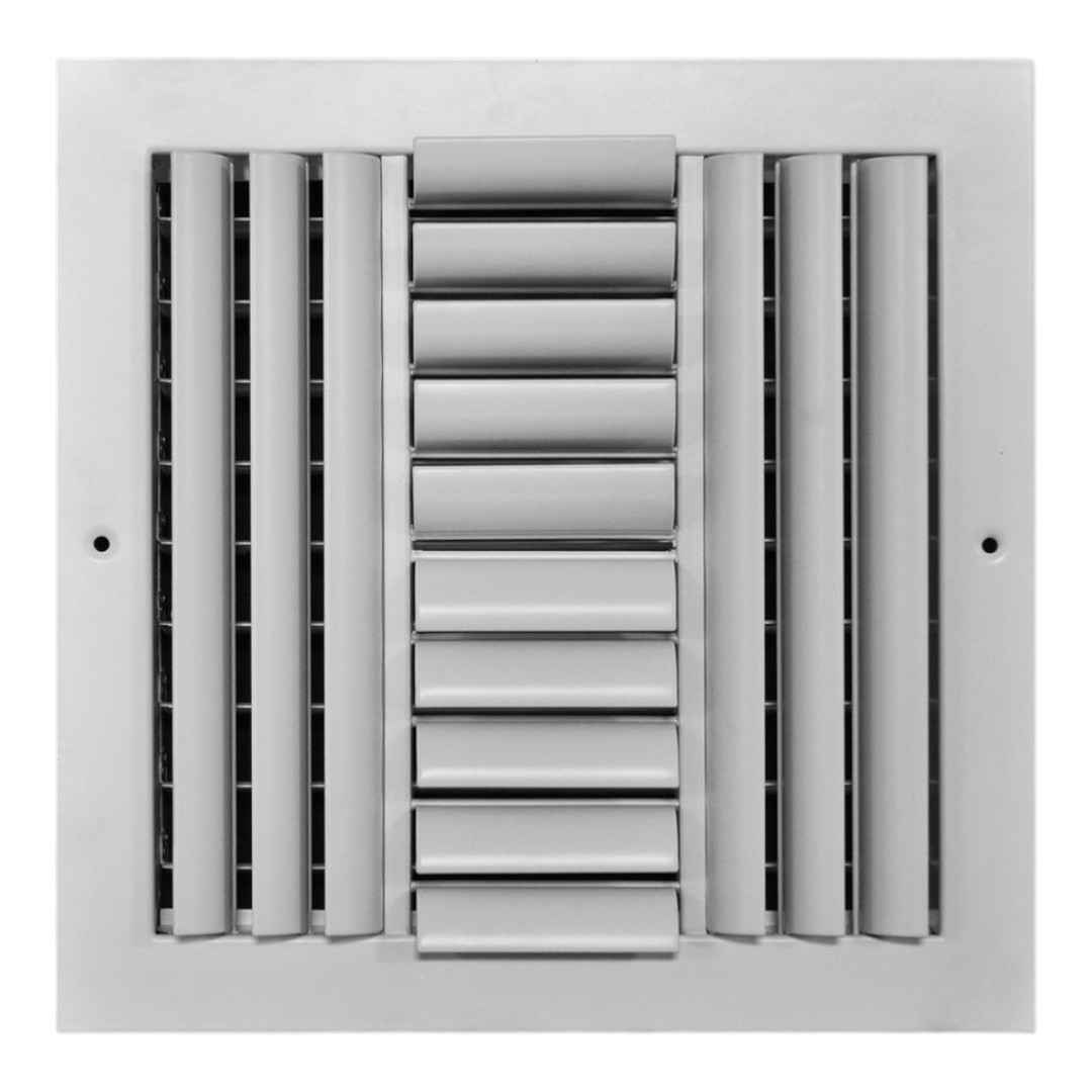 Everbilt EA304M10X10 10 in. x 10 in. 4-Way Aluminum Adjustable Curved Blade Wall/Ceiling Register