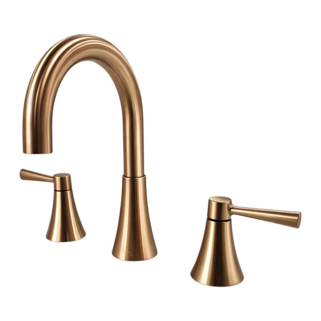 84023BZG 8 in. Widespread 2-Handle Curved Bathroom Faucet in Bronzed Gold (Valve Included)