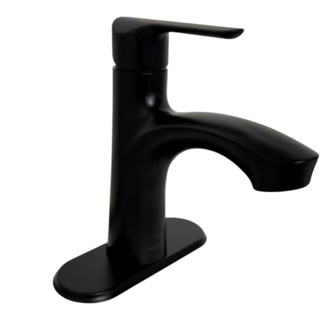 84516BL Single-Handle Single-Hole Bathroom Faucet in Matte Black Finish