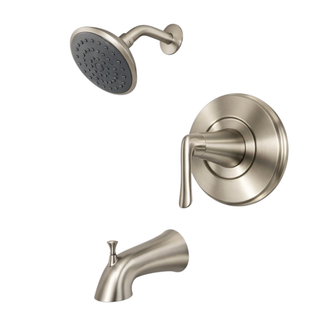 8P8-WS2-MALSGS 1-Spray 1.8 GPM 4.438 in. Wall-Mount Rain Fixed Shower Head in Brushed Nickel