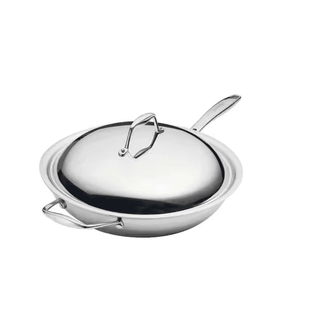 Tramontina 80116/046DS Signature 12 in. Tri-Ply Clad Stainless Steel Induction Safe Wok