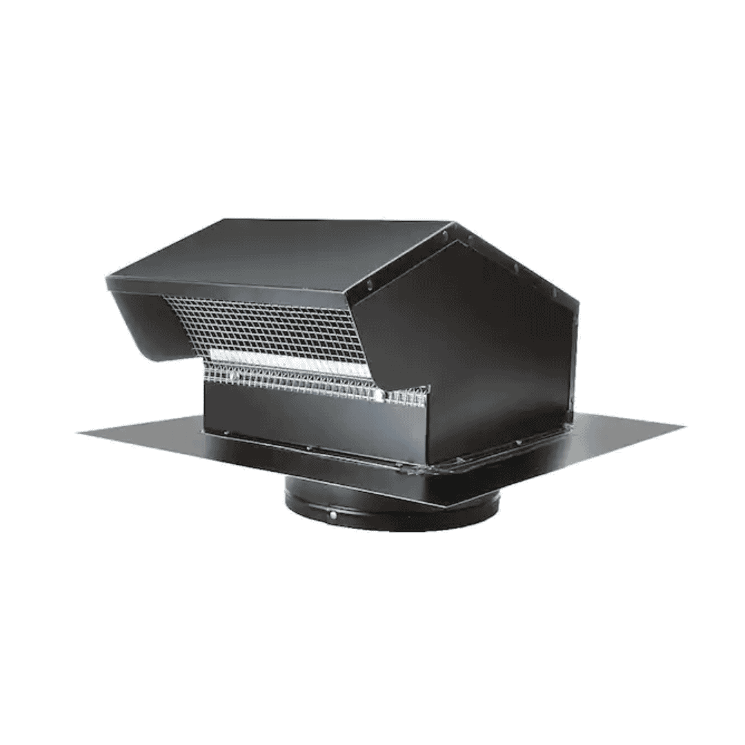 Master Flow GNV6BL 6 in. Goose Neck Vent Roof Cap in Black