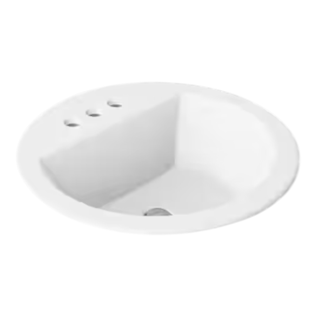 KOHLER R2714-4-0 Bryant 18.875 in. x 18.9 in. Drop-In Bathroom Sink in White Vitreous China