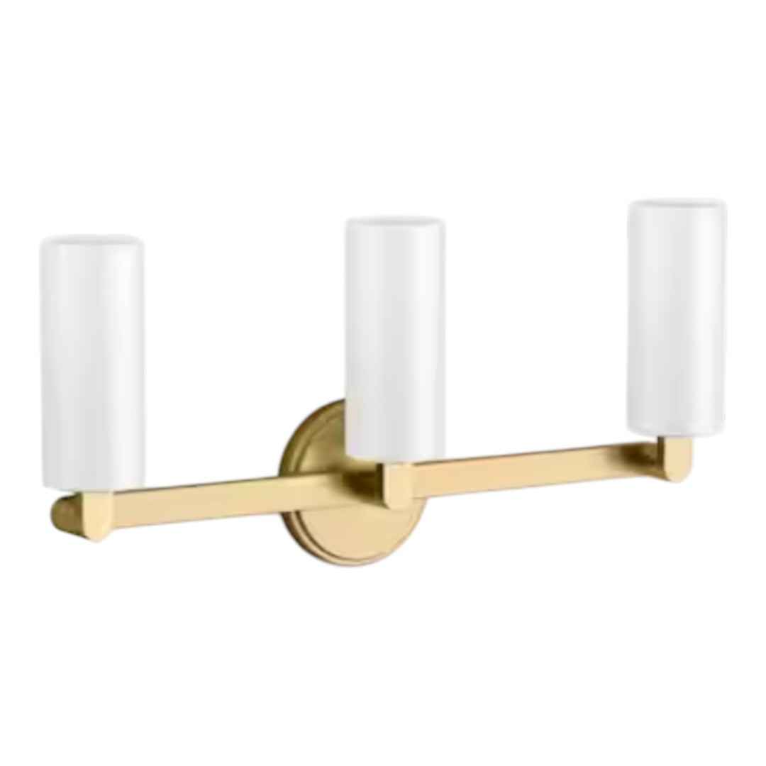 KOHLER 35874-SC03-2GL Crue 3-Light Brushed Moderne Brass Wall Sconce