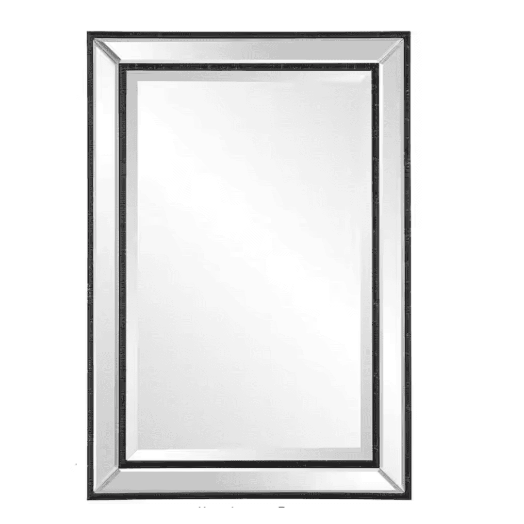 Home Decorators Collection HDE00973 22 in. W x 32 in. H Rectangular Polystyrene Framed Wall Bathroom Vanity Mirror in Black