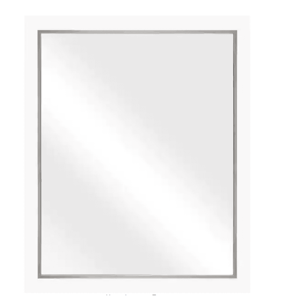 Glacier Bay HDE00495 22.2 in. W x 27.7 in. H Rectangular Polystyrene Framed Wall Bathroom Vanity Mirror in Brushed Nickel