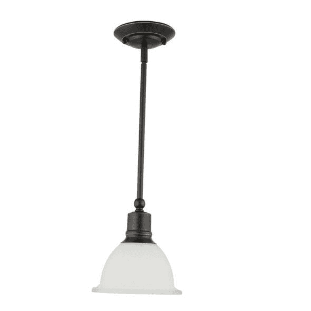 P5078-20 Madison 7.5 in. 1-Light Antique Bronze Mini Pendant with Etched Glass