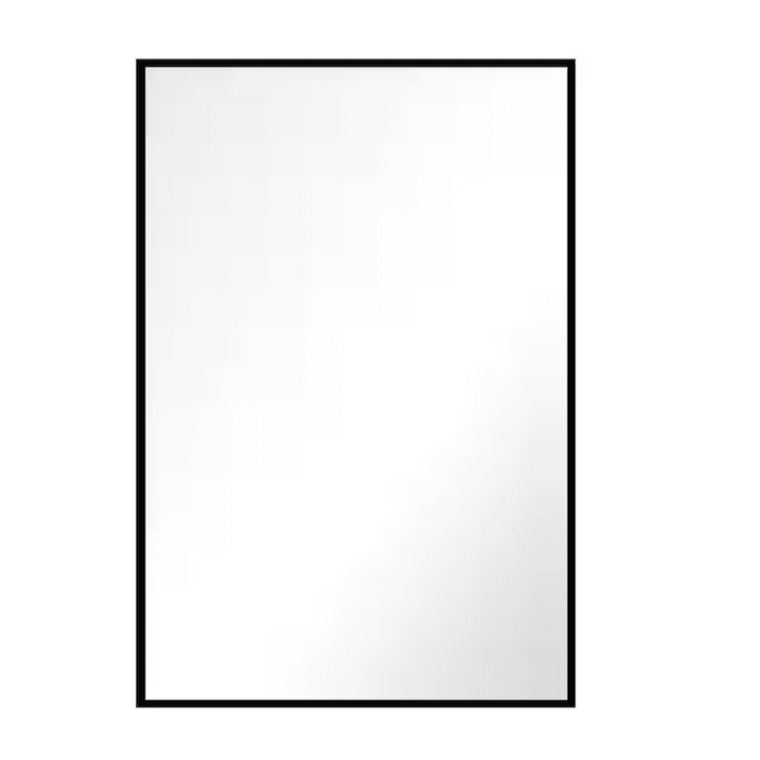 Home Decorators Collection HDE00310 26 in. W x 38 in. H Rectangular Polystyrene Framed Floating Mount Wall Bathroom Vanity Mirror in Black