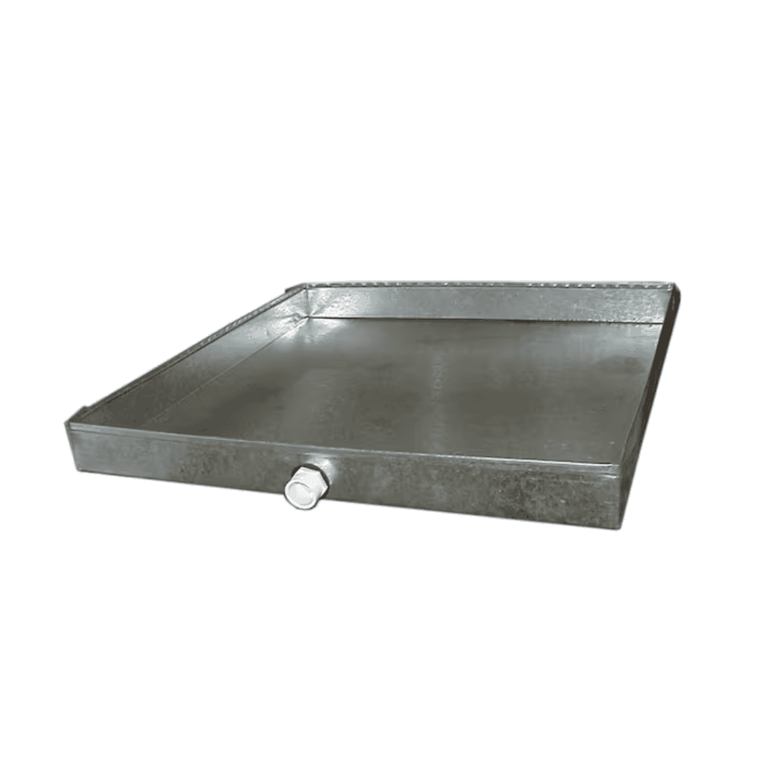 Master Flow 26DDP36X36 36 in. x 36 in. Drain Pan with PVC Connector - 26 Gauge
