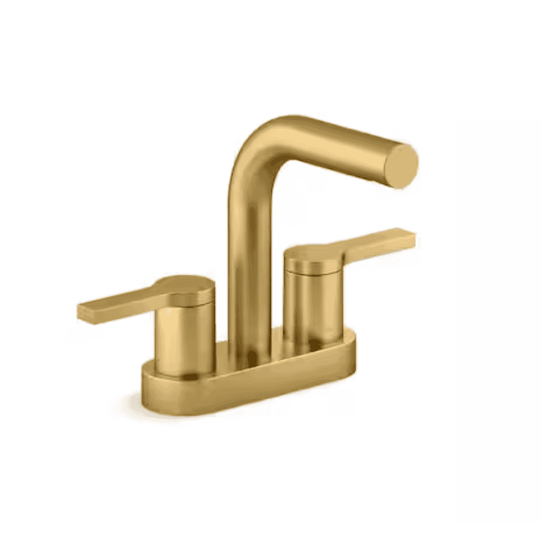KOHLER 33591-4K-2MB Elate Centerset Double Handle Bathroom Sink Faucet with 1.0 GPM in Vibrant Brushed Moderne Brass