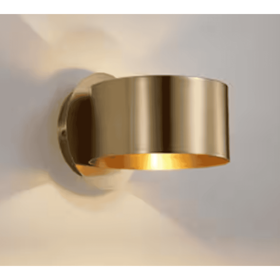 HUOKU PD1034241 Nimbus 1-Light Brushed Brass Wall Sconce Modern Wall Lamp LED Lighting for Bedroom Bedside Restaurant Decor