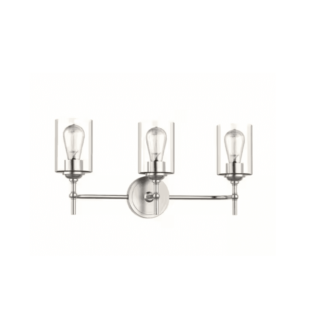 Hampton Bay RS447748 Ayelen 22 in. 3-Light Brushed Nickel Modern Bathroom Vanity Light