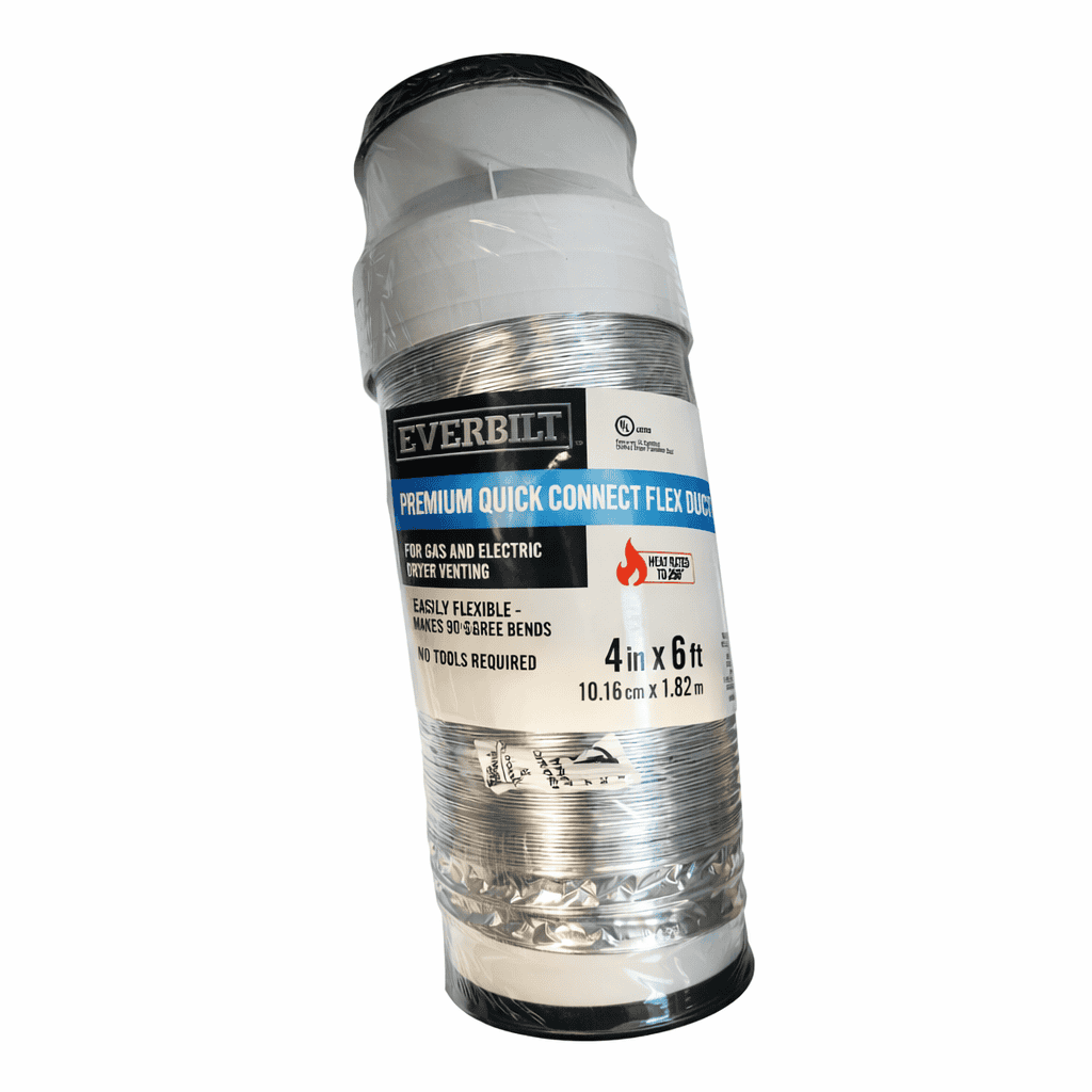 EVERBILT 1005529738 Premium Quick Connect Flex Duct 4 in 6 Ft for Gas & Electric Dryer Vent