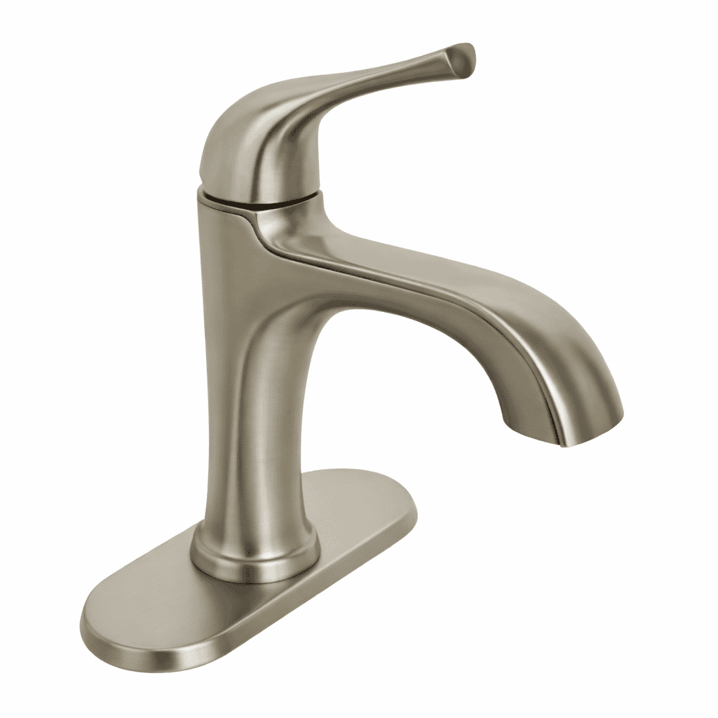 LF-042-LRGS Single Handle Single Hole Bathroom Faucet in Brushed Nickel Finish