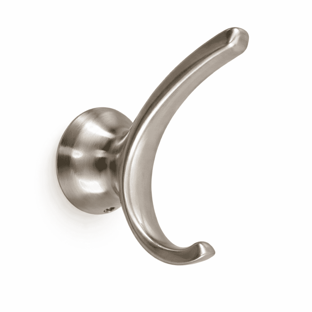 MY1503BN Double Robe Hook with Mounting Template in Brushed Nickel