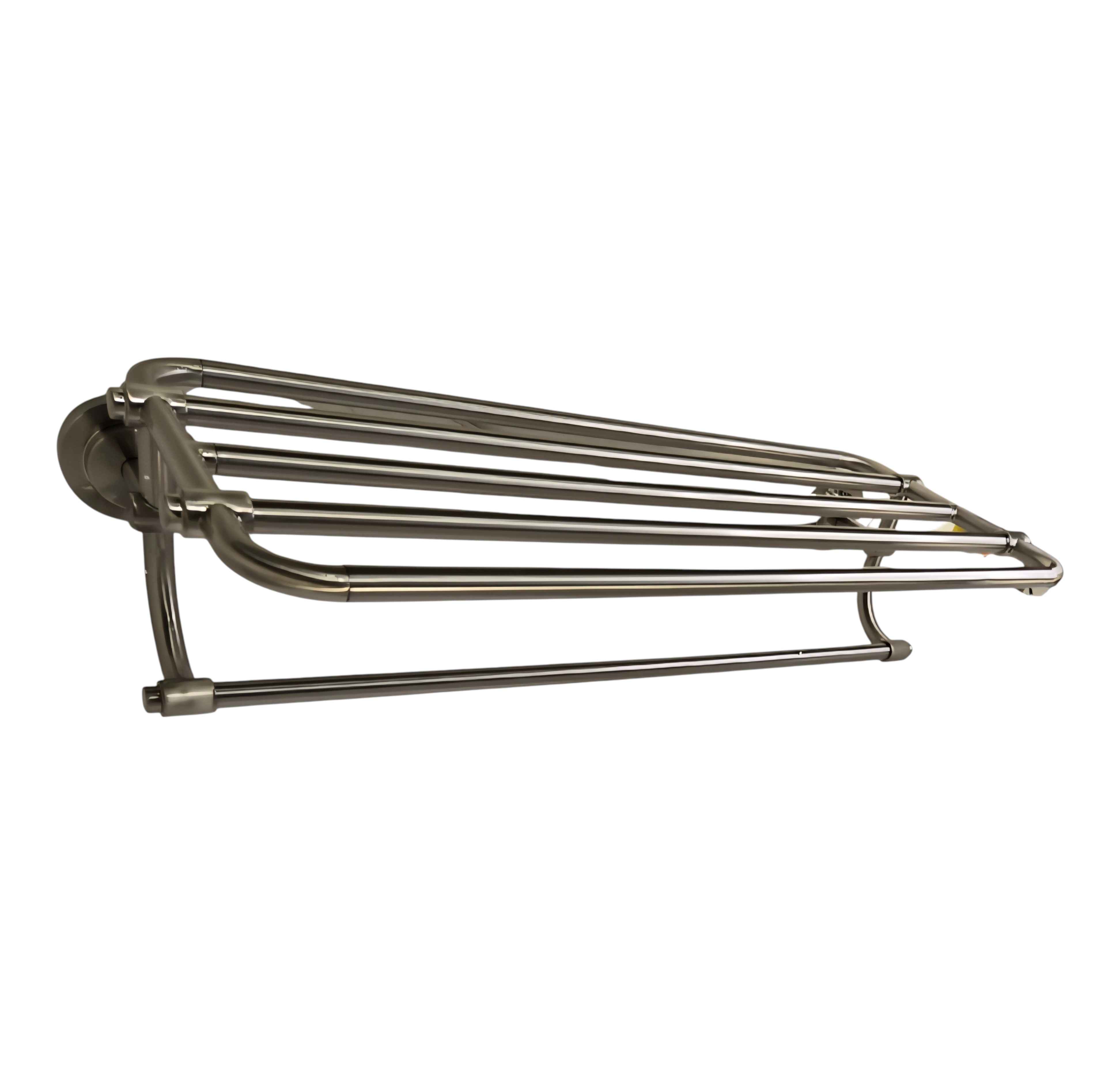 DN0794BN Hotel-Style Bathroom Shelf in Brushed Nickel (Zinc) 10-7/10 in. L x 6-9/25 in. H x 26-19/20 in. W