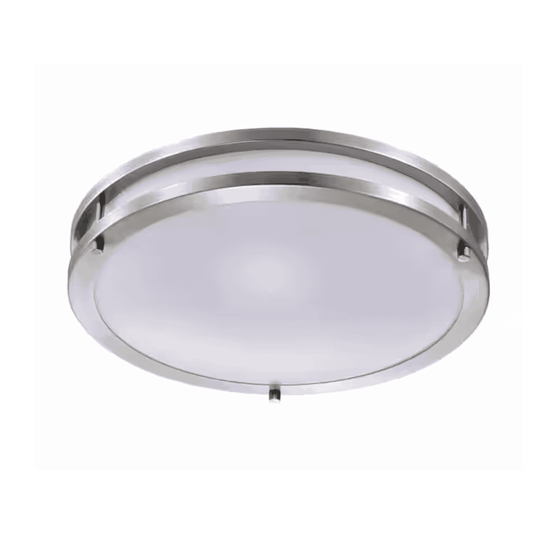 CA1949-MFM 14 in. Brushed Nickel Dimmable 20-Watt Selectable LED Flush Mount Ceiling Light 3000K 4000K 5000K