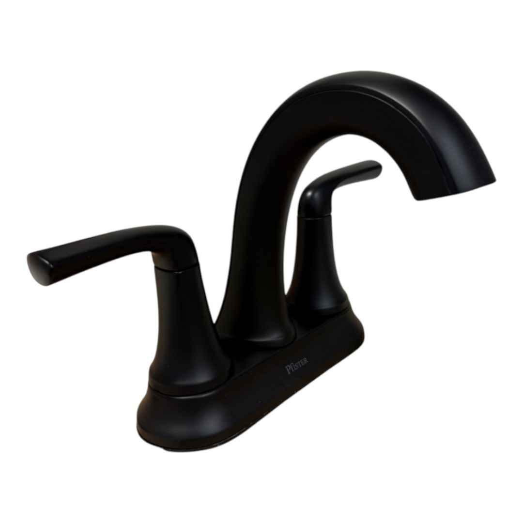 LF-048-LRBB 4 in. Centerset Double Handle Bathroom Faucet in Matte Black Finish