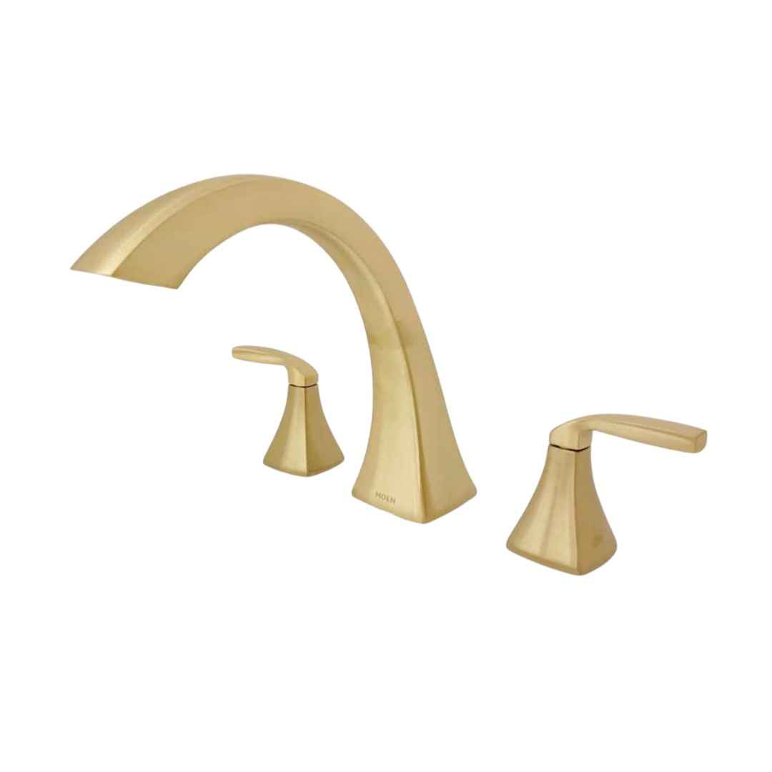 T693BN 2-Handle Deck-Mount High-Arc Roman Tub Faucet Trim Kit in Brushed Nickel (Valve Not Included)