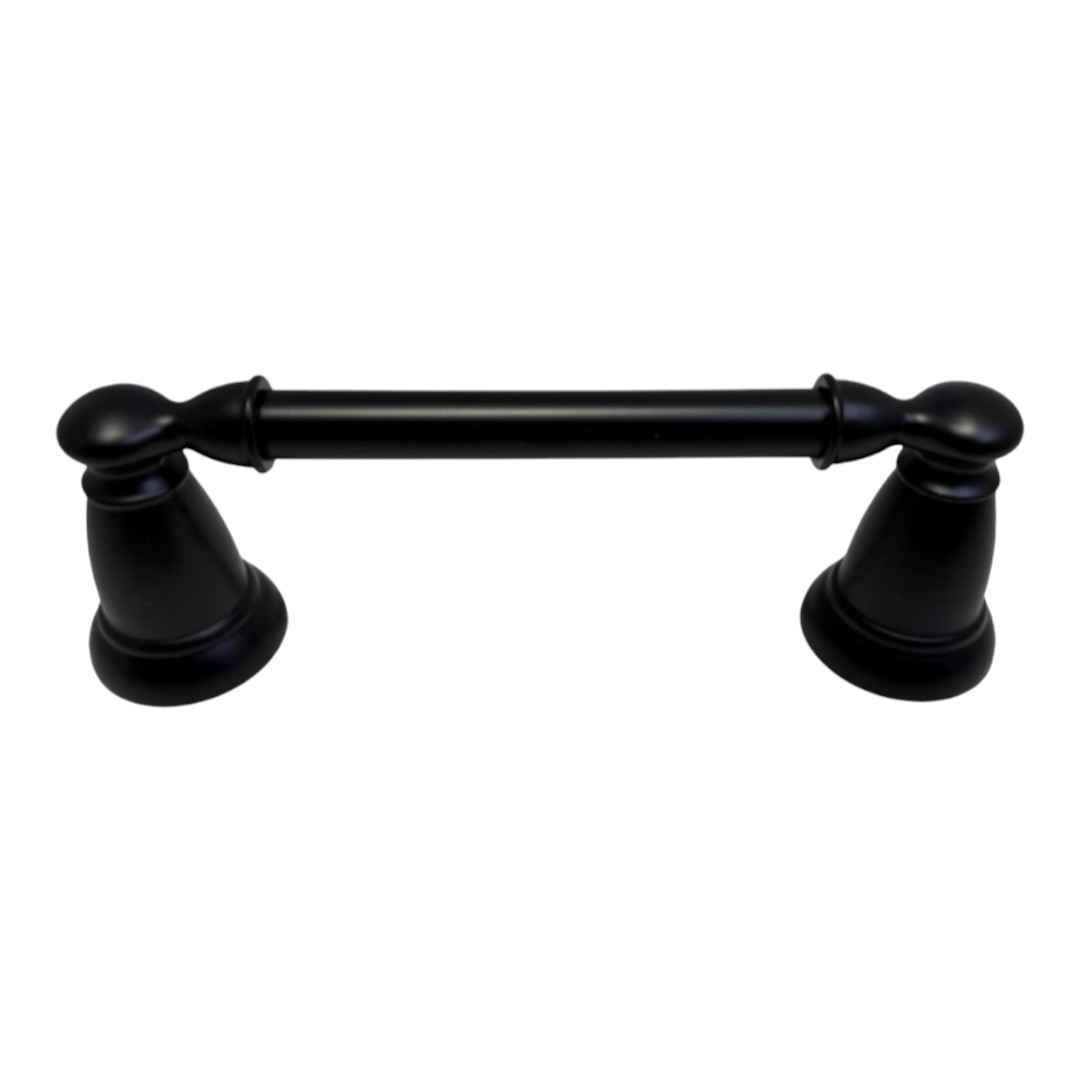 Y2608BL Wall-Mount Pivoting Double-Post Toilet Paper Holder in Matte Black