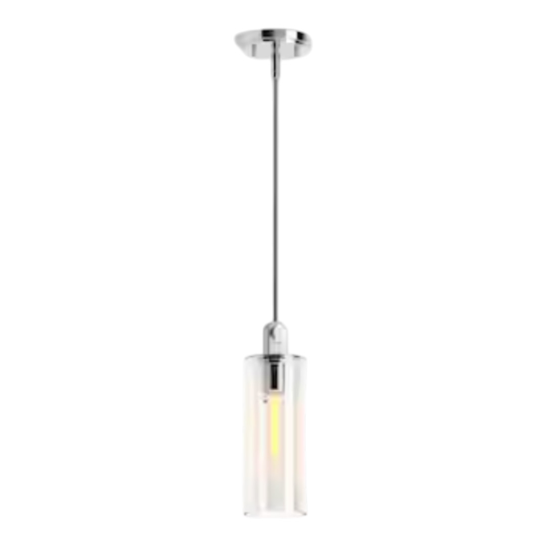 KOHLER 35876-PE01-CPL Crue 1-Light Polished Chrome 4 in. Pendant Light with Clear Glass Shade