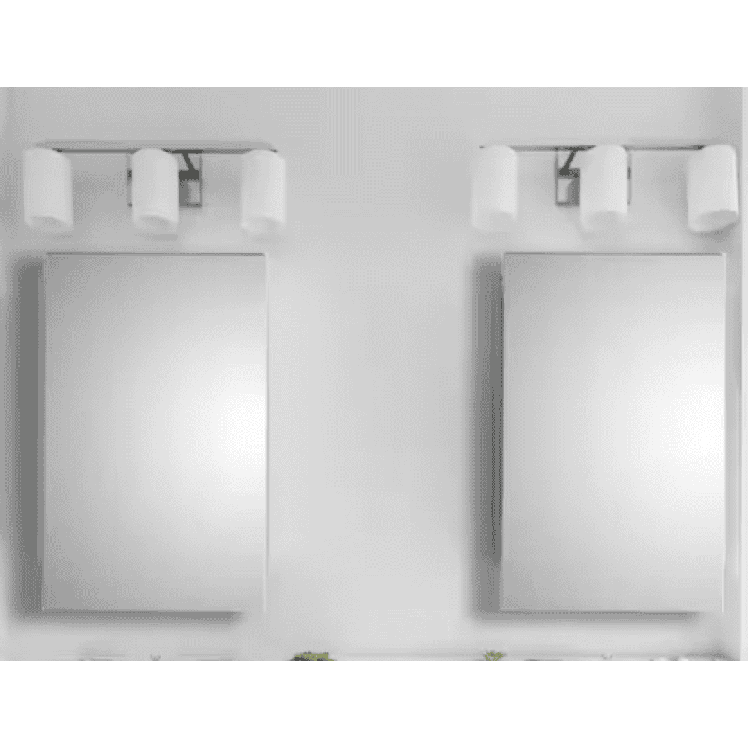 Glacier Bay GB21 Spacecab 16 in. W x 26 in. H Rectangular Frameless Recessed Medicine Cabinet with Polished Edge Mirror and 6-Shelves