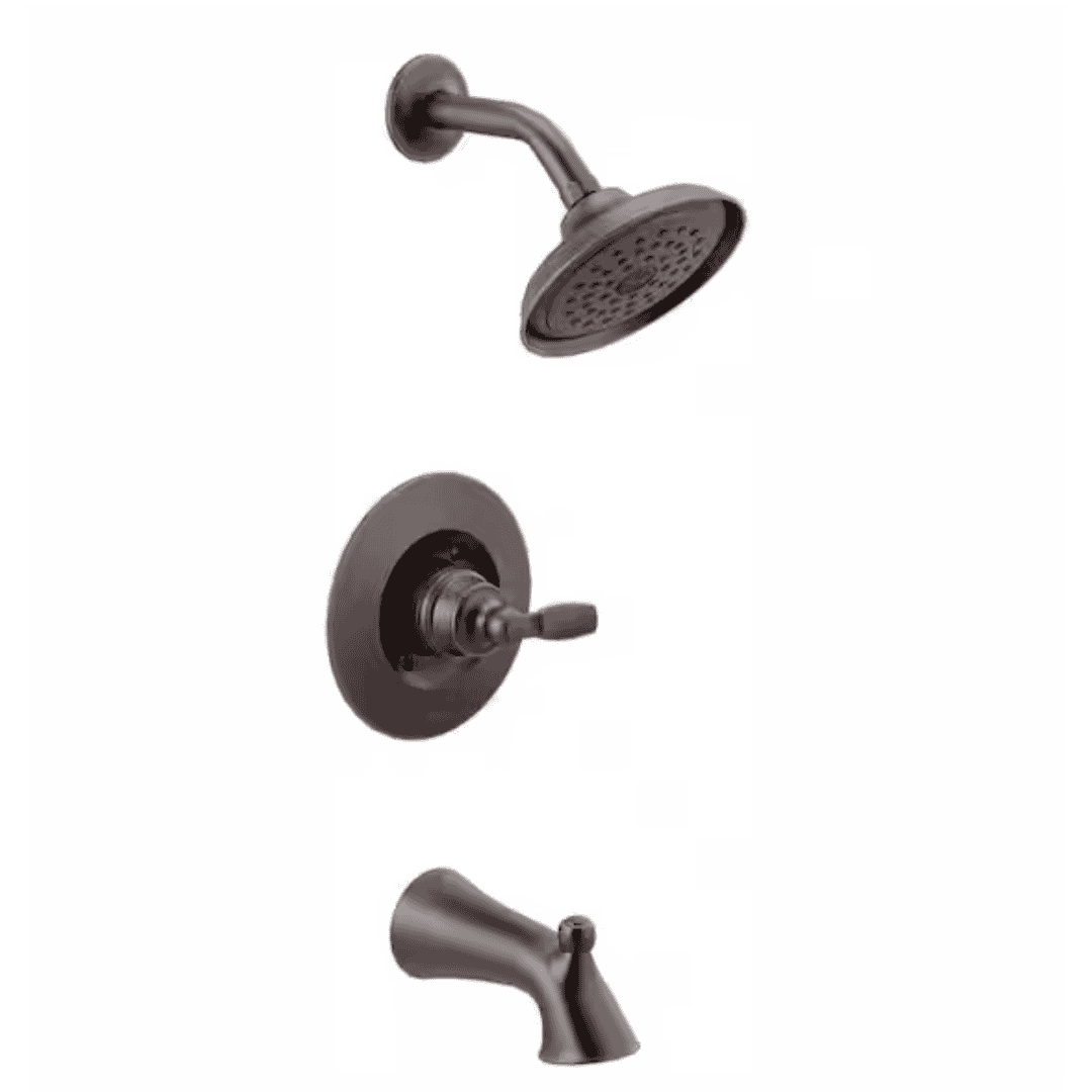 Delta T14432-RB Woodhurst 1-Handle Wall Mount Tub and Shower Trim Kit in Venetian Bronze (Valve Not Included)
