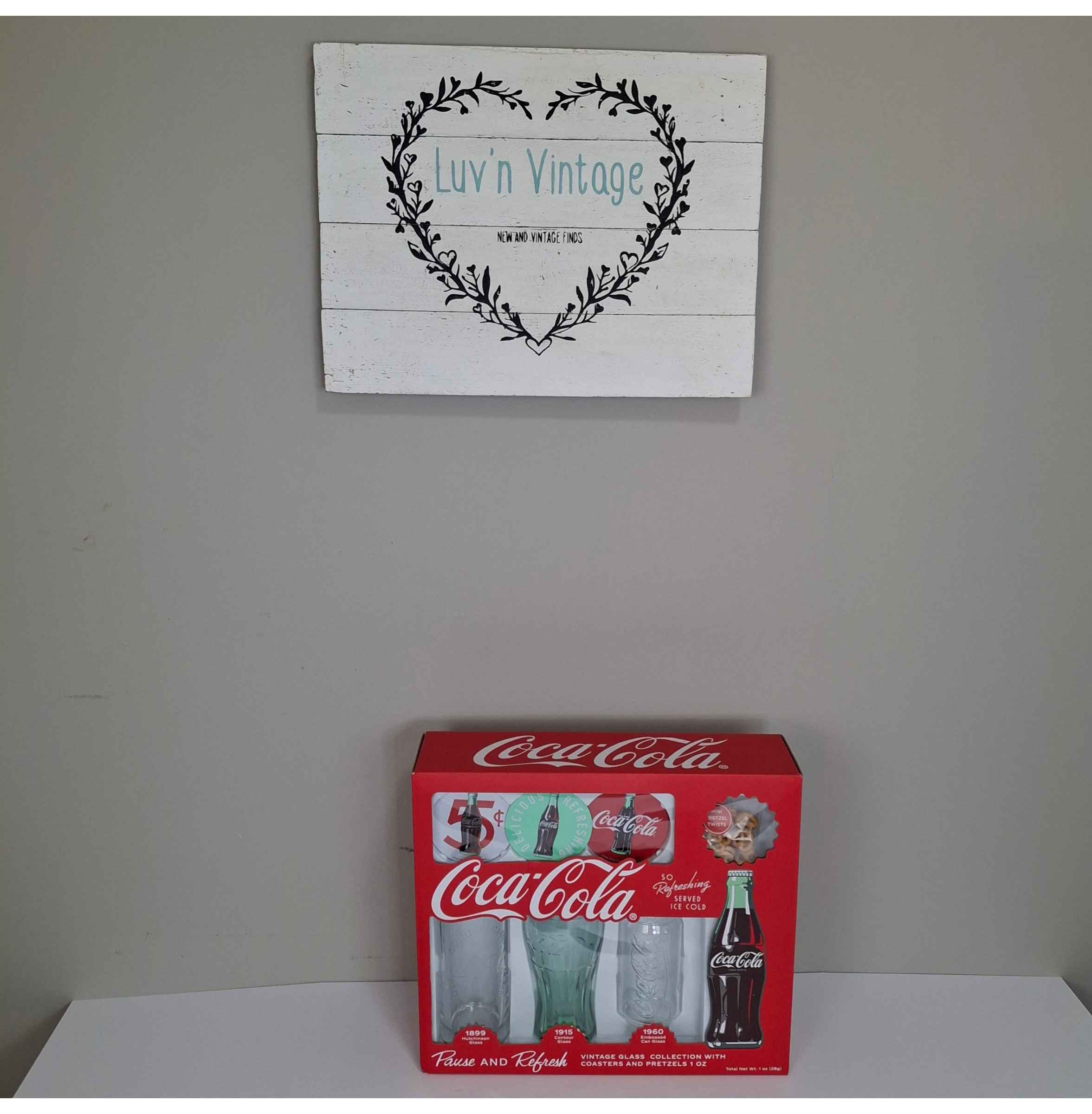 Coca Cola Vintage Style Glass Collection with Coasters and Pretzels Set of 3