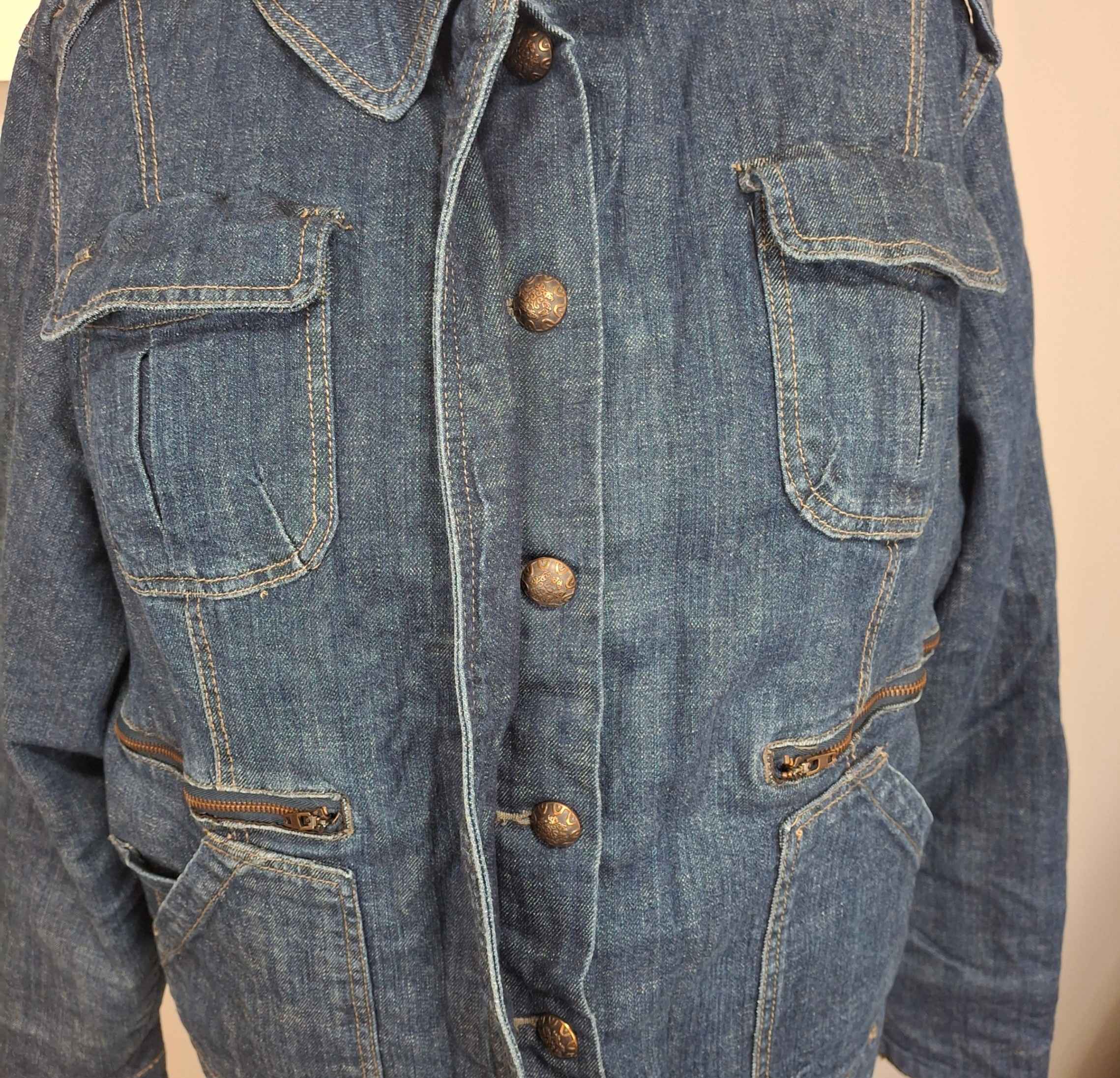 womens-denim-jacket-utility-pockets-zipper-accents-button-front-size-30-32
