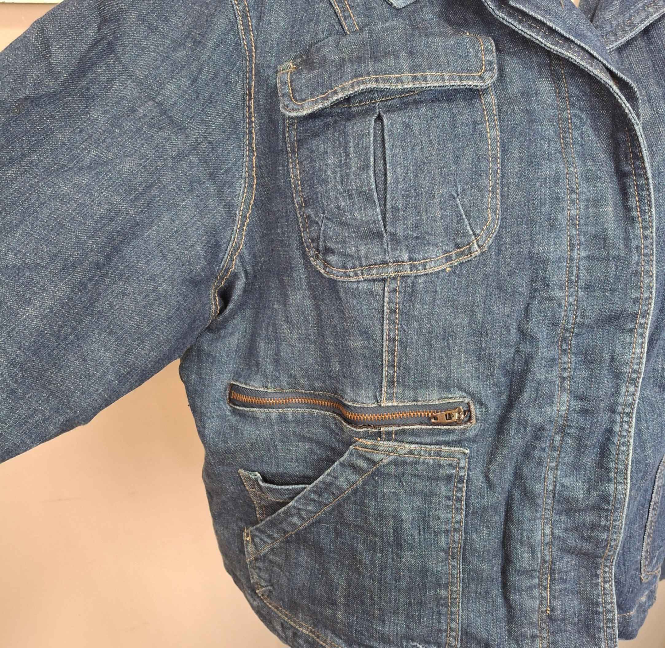 womens-denim-jacket-utility-pockets-zipper-accents-button-front-size-30-32