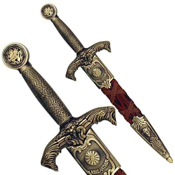 Medieval Arthurian Dagger with Bronze Accent Scabbard
