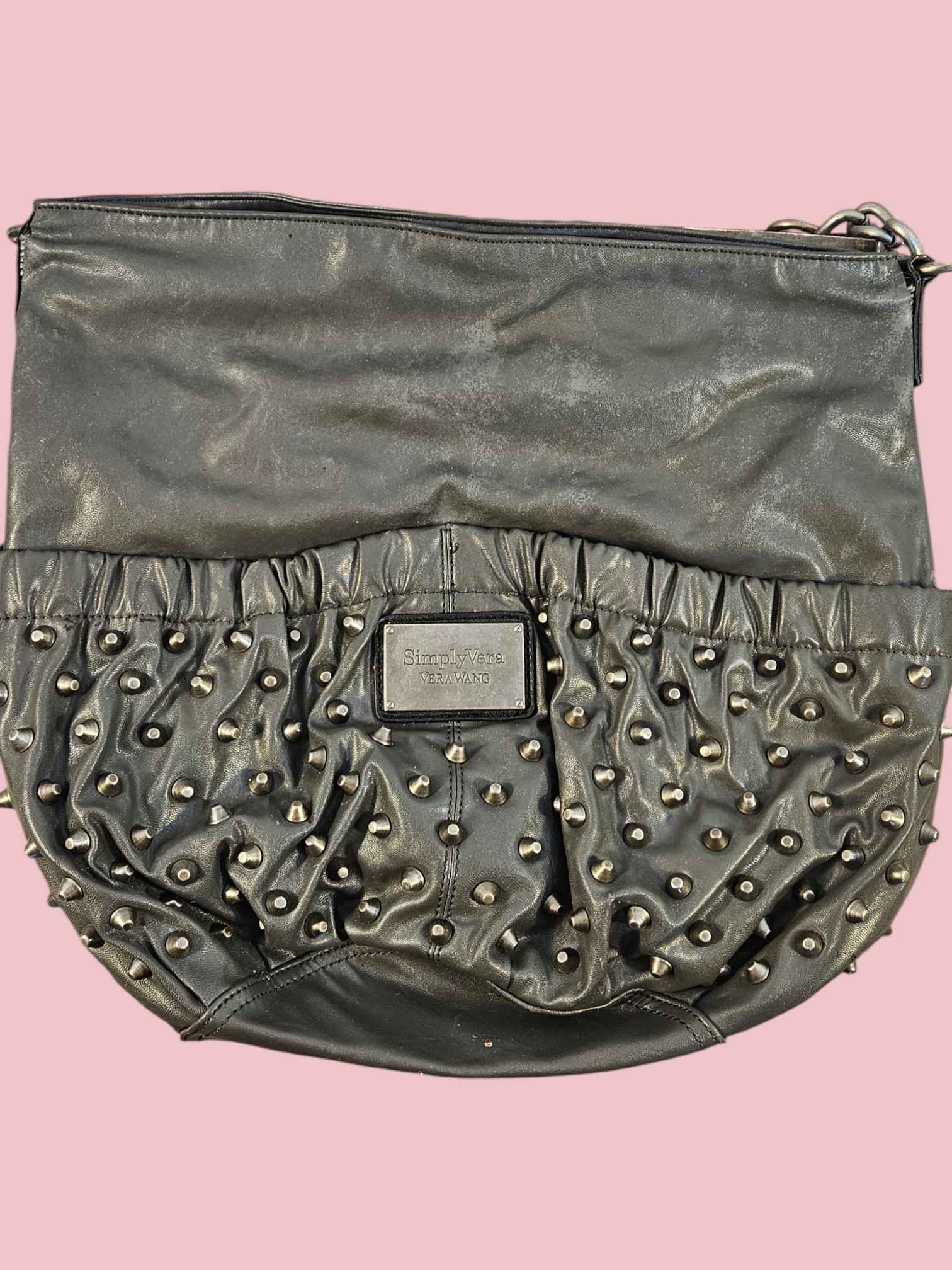 Simply Vera Wang Gray Studded Purse — ITEM #