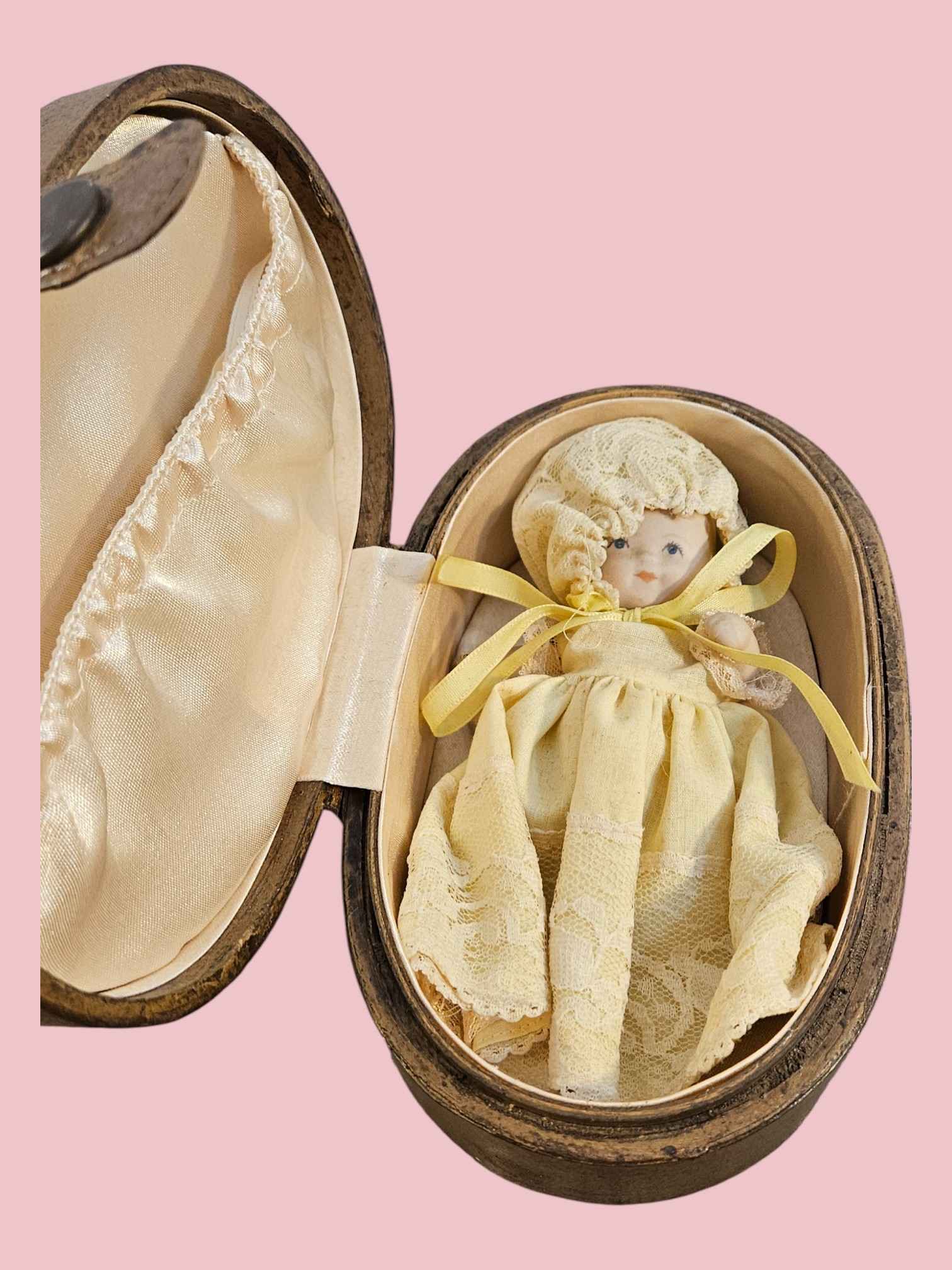 Vintage Porcelain Doll in Carrying Case — ITEM #3105