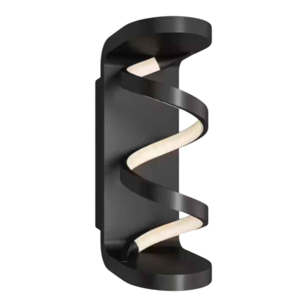 Artika OUT-SWR-MB Swirl 1-Light Black LED Outdoor Wall Cylinder Light