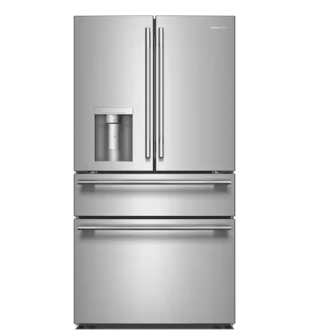 KitchenAid KRMF436SPS 36 in. 29 cu. ft. Standard Depth French Door Refrigerator in PrintShield Stainless with FreshChill Full-Width Drawer