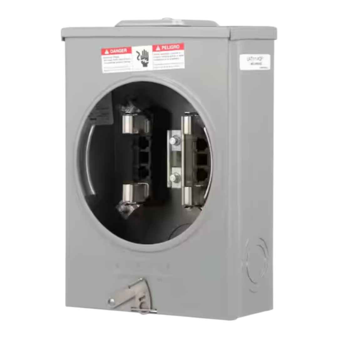 Siemens UAT111-XGF 135 Amp 4 Jaw No Bypass Ringless Overhead/Underground Fed Meter Socket with Stainless Steel Latch and Hasp