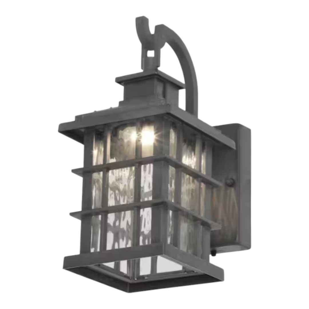 Home Decorators Collection CQH1691LS-2 Summit Ridge 12.25 in. Zinc Motion Sensor Integrated LED Outdoor Wall Light Lantern Sconce