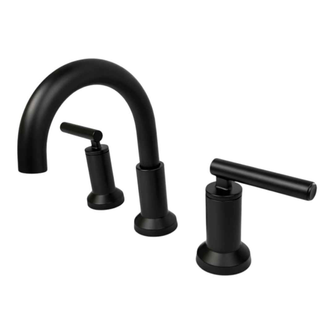 LF-049-CSOSDB 2-Handle 8 in. Widespread Bathroom Faucet in Matte Black